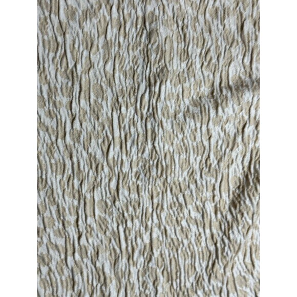 Zara Long Sleeve Beige Animal Print Cropped Crinkled Snap Button Top Sz L - Picture 5 of 7